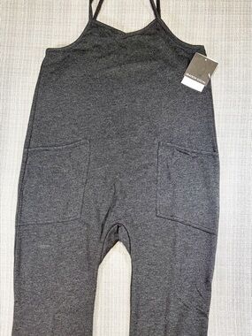Grayson Social French Terry Jumpsuit Kids Size M (7-8) Charcoal Grey